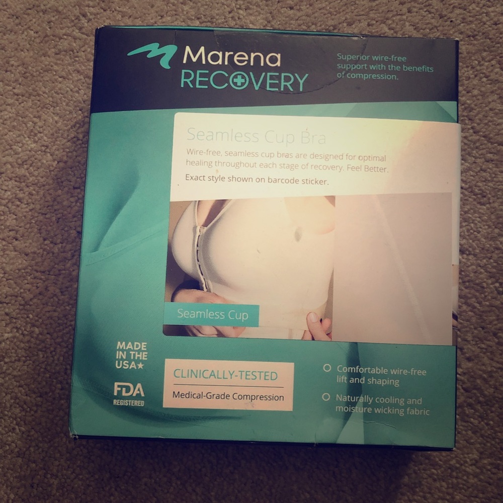 Post breast augmentation recovery bra.
